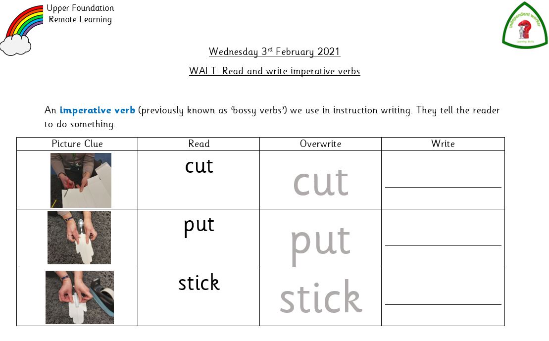 Verb 1 verb 2 picture